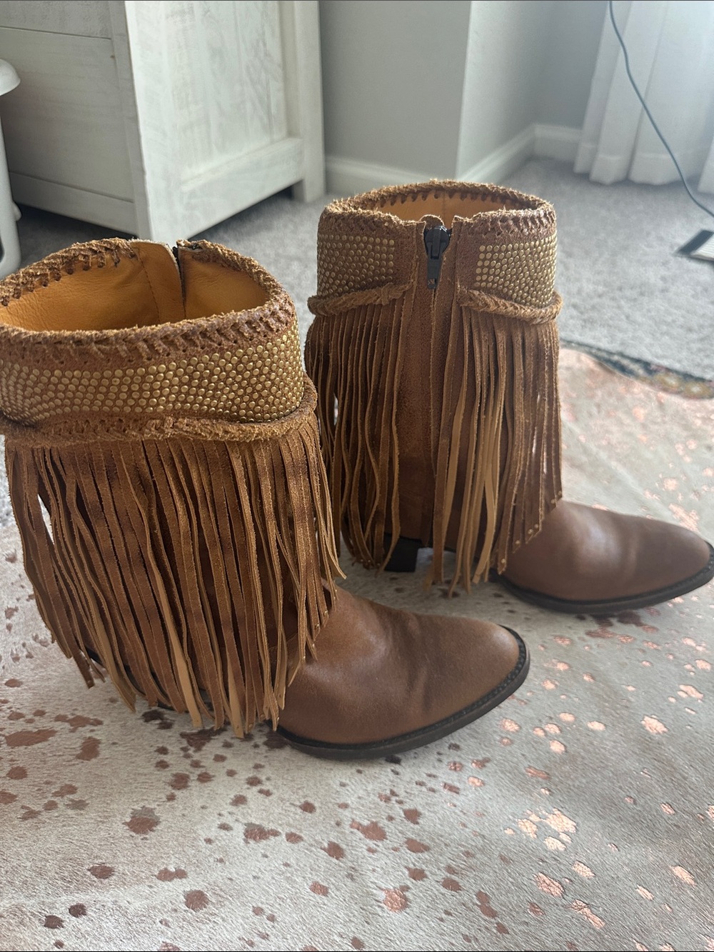 Old Gringo Brown Fringe Cowboy Boots - Women